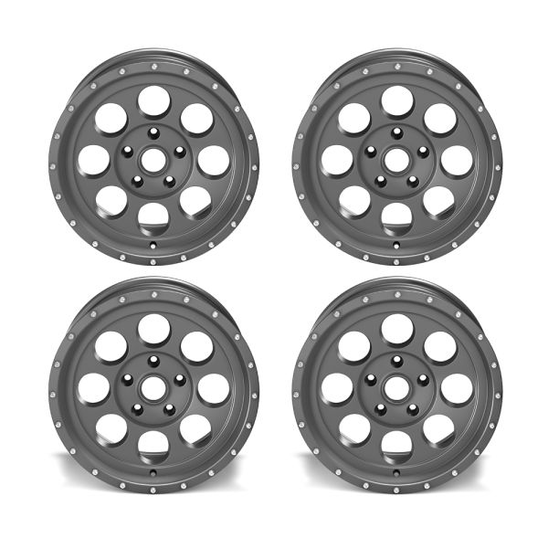 Alu Felge Alloy Alcoa 8,5x17 ET+32 Gunmetal Grau SET 4 Stück Jeep Wrangler JL 18- TÜV Serie 1426