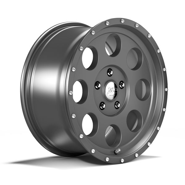 Alu Felge Alloy Alcoa 8,5x18 ET+32 Gunmetal Grau Jeep Wrangler JL 18- TÜV Serie 1426