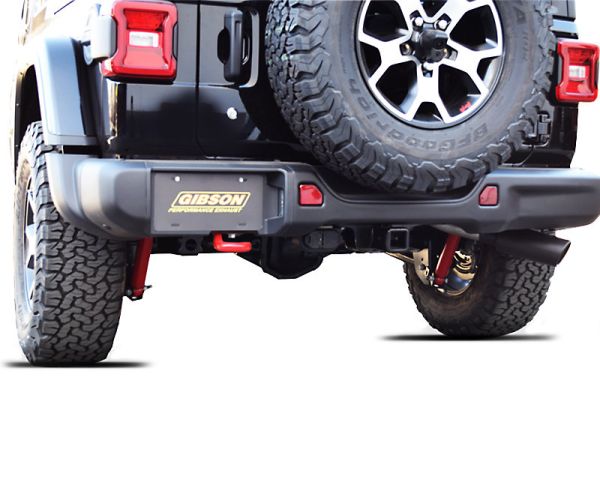 Auspuff Edelstahl Schwarz Jeep Wrangler JL 2018- 3.6L Gibson 617308-B Stainless Steel Black Single Exit Cat Back Exhaust System 