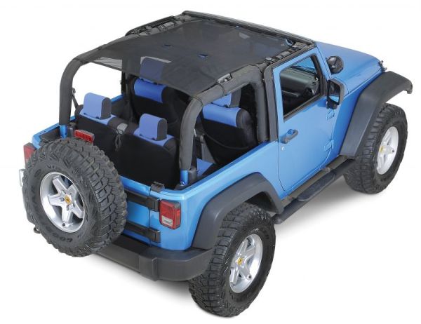 Bikini Top Eclipse Sun Shade, Black Jeep Wrangler JK 07-16 2 Türer Rugged Ridge