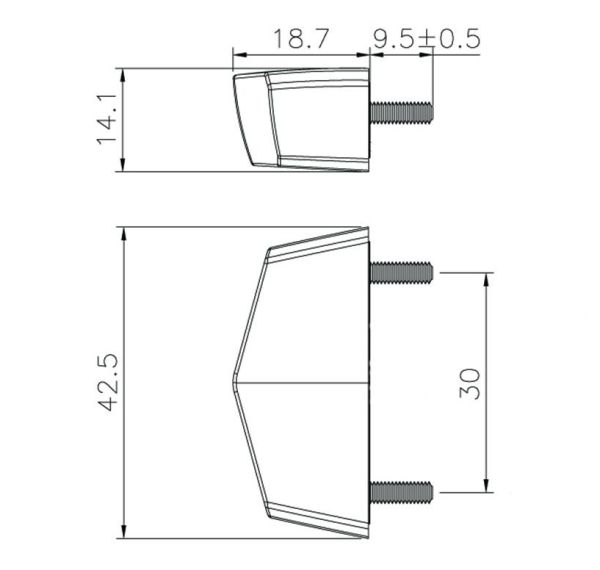 LED Bremsleuchte 3. Universal getöntes Glas E-Prüfzeichen