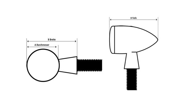 LED Bremsleuchte 3. Universal getöntes Glas E-Prüfzeichen