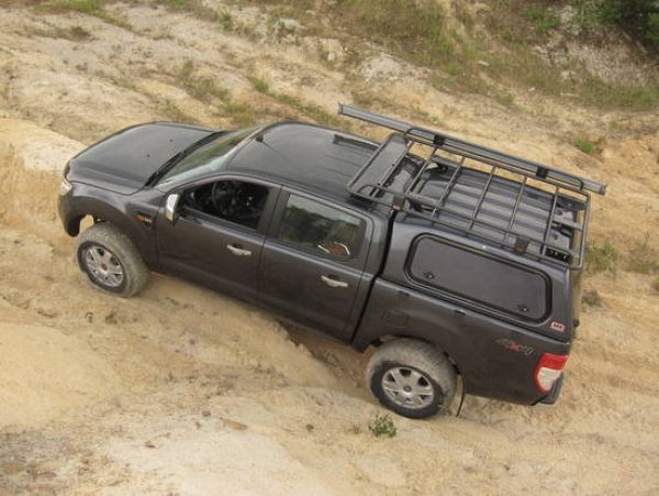 Commercial Hardtop für Ford Ranger '12-> 2AB, Doka, flach, seitl. Alu-Klappen