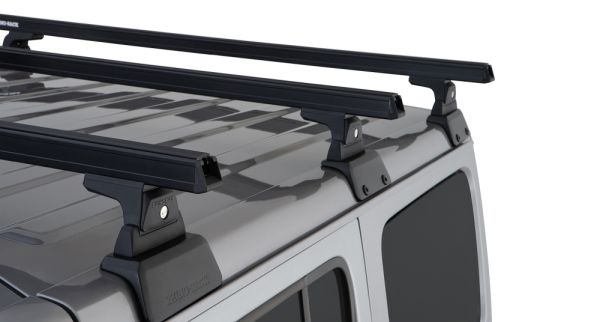 Dachträger RHINO RACK HEAVY DUTY (3) 1500MM,SCHWARZ BACKBONE+RLT600, Jeep Wrangler JL 18- 4-Türer 50-10JB0885