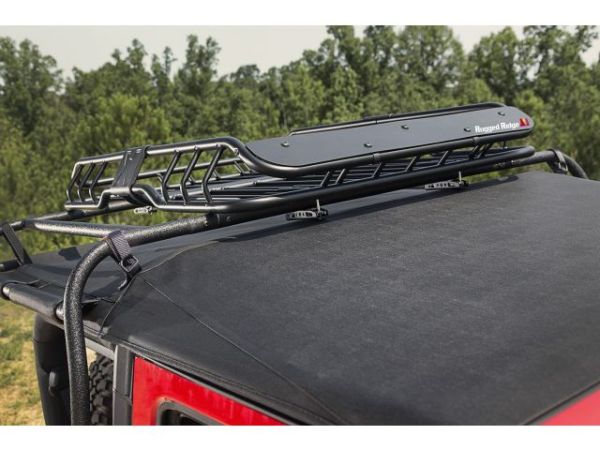 DachträgerKorb Spartacus Roof Rack Basket, Black, W/Deflector Jeep Wrangler JK 07-