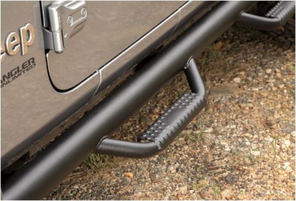 Flankenschutz Spartan schwarz texturiert Jeep Wrangler JL 18- 4-Türer Rugged Ride 11596.04 Spartan Nerf Bar, Textured Blk; 18-19