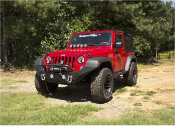 Frontstoßstange Spartan Set Jeep Wrangler JK 07-18 Rugged Ridge 11548.01 Spartan Front Bumper, HCE, W/Overrider; 07-18 JK