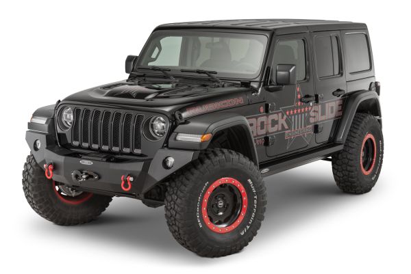 Frontstoßstange ohne Rammschutz mit Windenplatte Jeep Wrangler JL 18- Rock-Slide Engineering FB-F-101-JL Rigid Front Bumper with