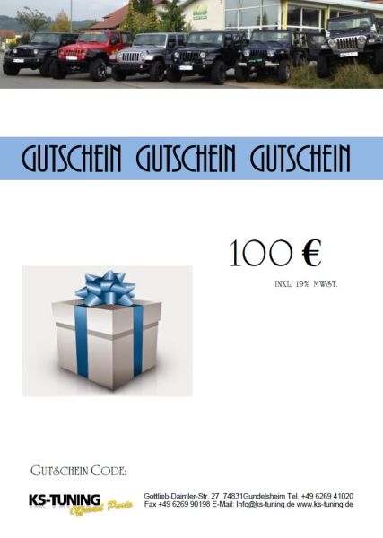 Gutschein KS Webshop 100,00 Euro