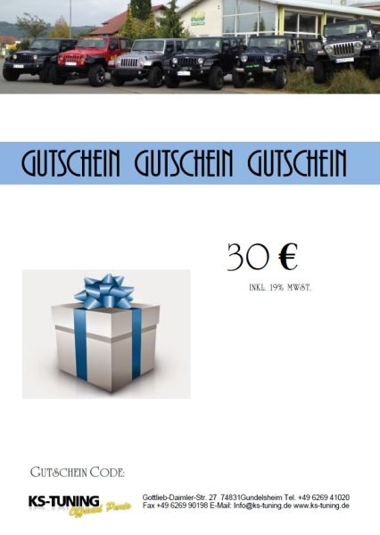 Gutschein KS Webshop 30,00 Euro