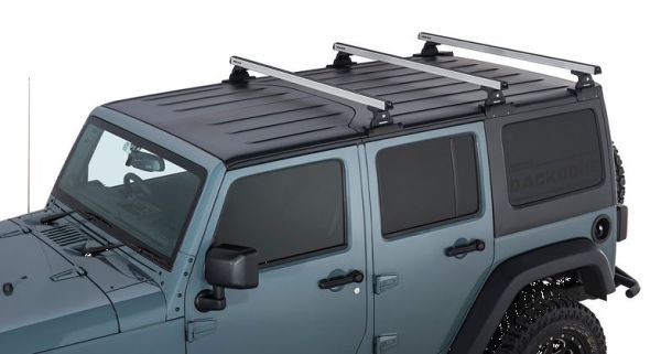 Dachträger Heavy Duty 1500mm (3) für Jeep Wrangler JK 4-türig, 2007-, Backbone silber, RLT600, Rhino Rack 50-10JA6391