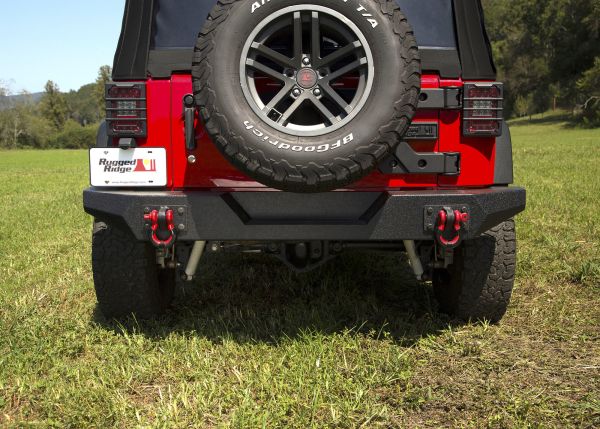 Heckstoßstange Spartan breit schwarz matt Jeep Wrangler JK 07-18 Rugged Ridge 11548.80 Spartan Rear Bumper, Full Width, 07-18 Je