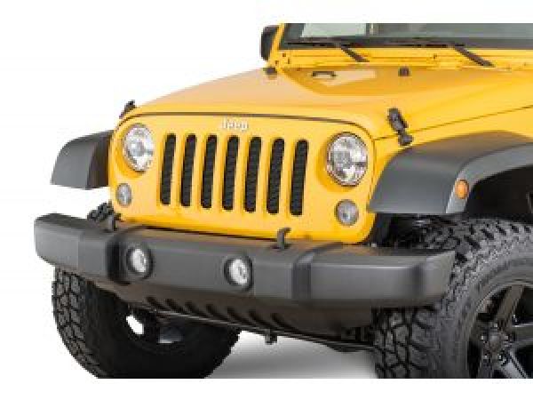 Kühlergrill Kühlerschutzgitter schwarz Stahl glanz 3D hinter dem Grill Jeep Wrangler JK 07- Rugged Ridge 11401.32