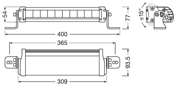 LED Scheinwerfer Zusatzscheinwerfer Arbeitsscheinwerfe FX250 COMBO 12/24V 2700 LUMEN 35W Osram 36-3LEDDL103-CB