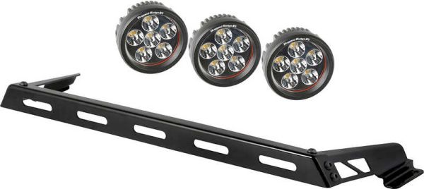 Lampenbügel Motorhaube für 3 LED's SET schwarz matt für Jeep Wrangler JK 07- Rugged Ridge 11232.06 Hood Light Bar Kit