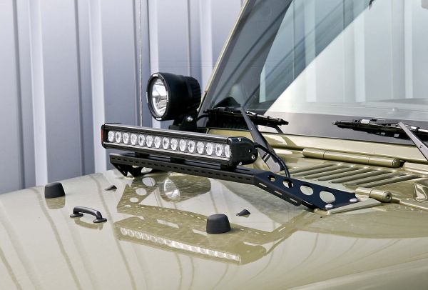 Lampenbügel Motorhaubenhalter LED Scheinwerferhalter Jeep Wrangler JK 07-18