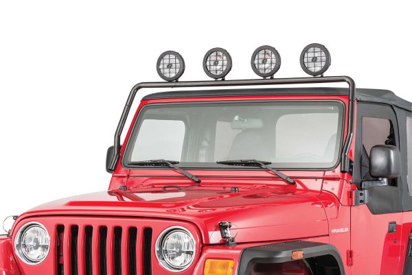 Lampenbügel Scheibenrahmen schwarz Stahl Jeep Wrangler TJ 97-06 Rugged Ridge 11232.01 Full Frame Light Bar