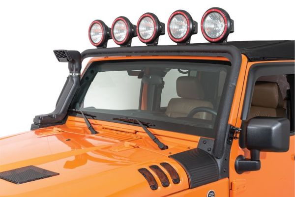 Lampenbügel Scheibenrahmen Stahl schwarz Jeep Wrangler JK 07-18 Rugged Ridge 11232.21 Windshield Mount Light Bar