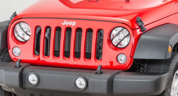 Lampenschutzgitter vorne drehbar Alu unbehandelt Jeep Wrangler JK 07-17 Rugged Ridge 11230.14 Elite, Pivotal Headlight Euro Guar