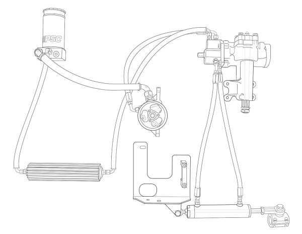 PSC Kühlerkit Jeep Wrangler JK 12-18 mit-8 Rücklaufleitung Performance Steering Components PSC HK2098 Hoses and Lines