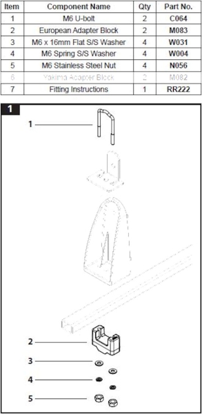 Adapter Foxwing/Sunseeker für Thule/Yakima Querträger (Paar) Rhino Rack 50-1631105R (PAAR)