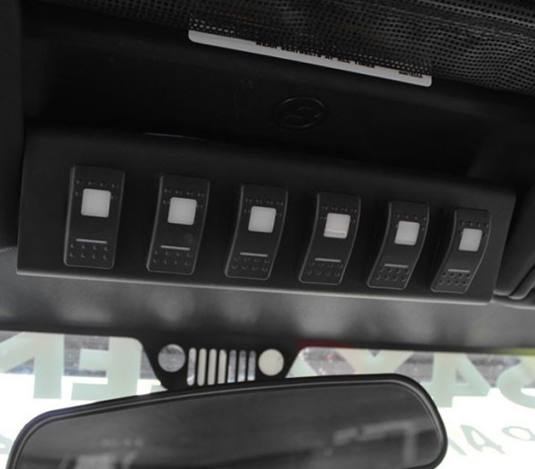 Schalterpanel Jeep Wrangler JK 09-2018 Spod Bantam X Blaue Schalter LED BantamX w/ Blue LED Switch panel for JK 2009-2018 / SP-B
