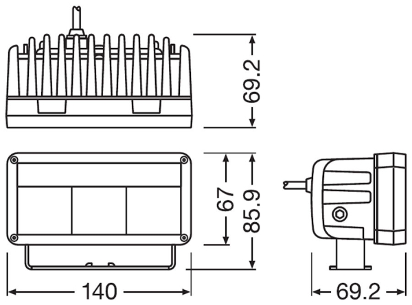 Scheinwerfer Zusatzscheinwerfer Arbeitsscheinwerfer MX140-WD 12/24V 2000 LUMEN 30W Osram 36-3LEDDL102-WD