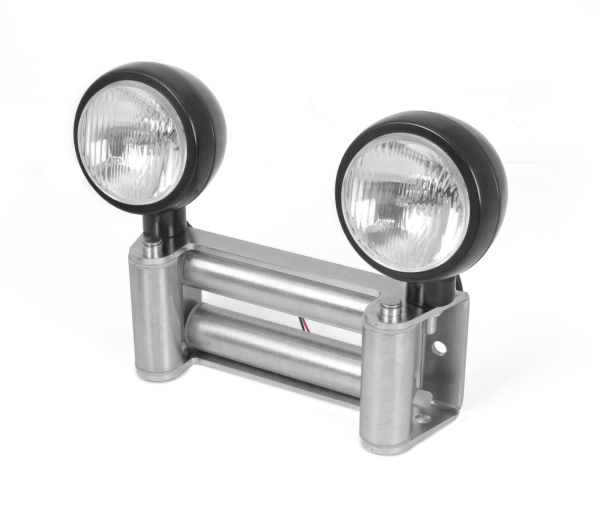 Seilwindenfenster mit Schweinwerferhalterung Stahl für Seilwinden Rugged Ridge 11238.03 Roller Fairlead with Offroad Light Mount