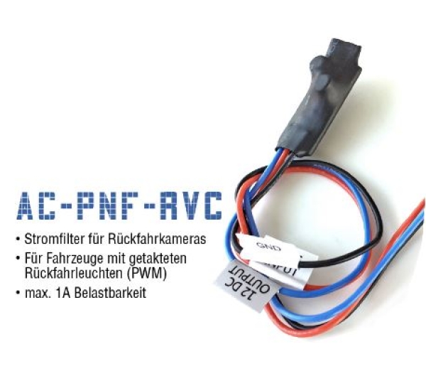 Signalfilter für Nachrüst-Rückfahrkamera an getaktete Rückfahrleuchten Artikel AC-PNF-RVC