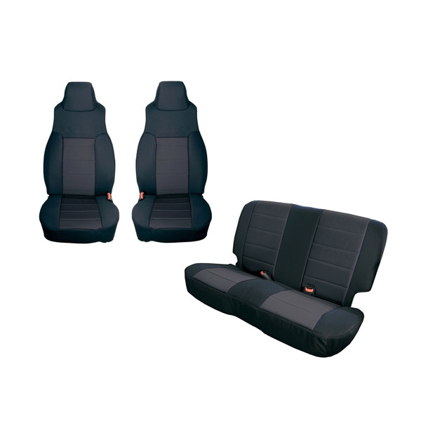 Sitzbezug Schwarz Set Jeep Wrangler TJ 97-02 Rugged Ridge 13292.01 Seat Cover Kit, Black; 97-02 Jeep Wrangler TJ