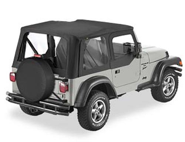 Softtop Ersatz-Softtop ohne Gestänge mit Steckfenster für Halbtüre Black Denim - Wrangler TJ 96 - 02