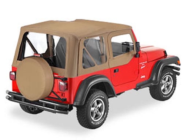 Softtop Ersatz-Softtop ohne Gestänge mit Steckfenster für Halbtüren Spice - Wrangler TJ 96 - 02