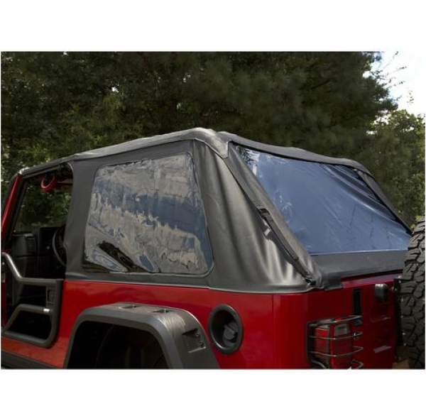 Softtop Montana schwarz ohne Gestänge Jeep Wrangler LJ 04-06 Rugged Ridge 13790.34 Montana Top, Bowless, Black Diamond; 04-06 LJ