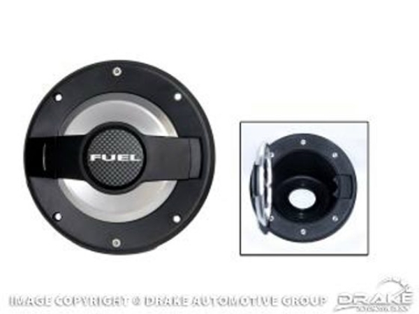 Tankdeckel Blende Alu gebürstet schwarz Jeep Wrangler TJ 1996 - 2006 DRAKE JP-190024-BLK