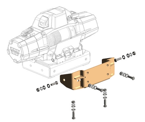 Universalhalter hinten für 1-24441 Seilspulung ZEON Winden 1-24442