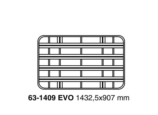 UPRACKS Dachträger Alu schwarz 1432x907 ohne Fußsatz, Fiat Panda 4x4, 63-140900