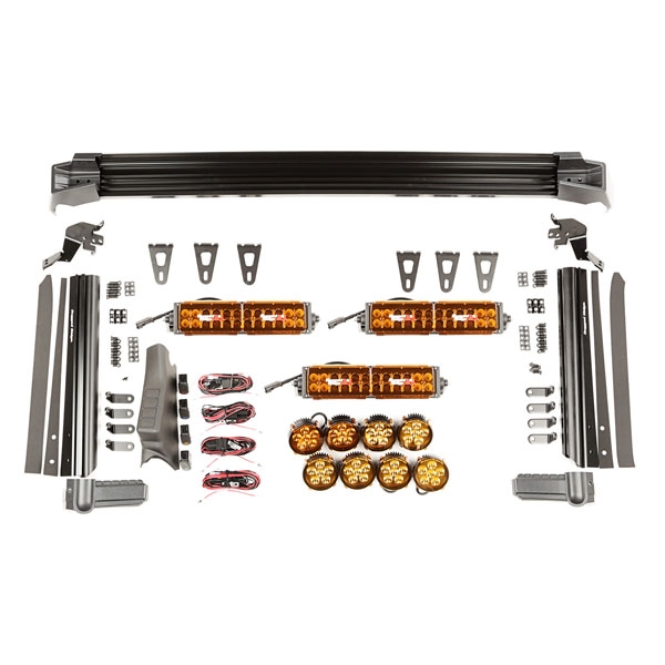 Zusazuscheinwerfer Kit Jeep Wrangler JK 07-18 Rugged Ridge 11232.57 Fast Track Kit 3 Bars 8 Rounds 07-18 JK