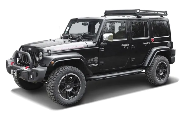 Flankenschutz Jeep Wrangler JK Unlimited 4-Türer Rock Rails schwarz matt strukturiert 