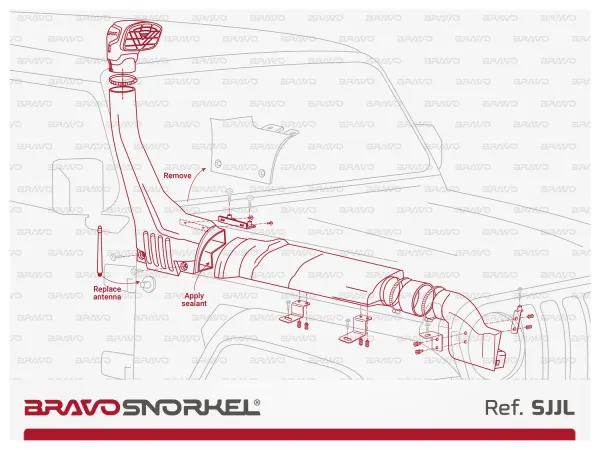 Bravo Schnorchel für Jeep Wrangler JL und Gladiator JT ab 2018-