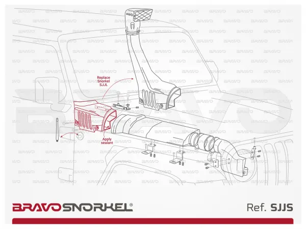 Bravo Schnorchel für Jeep Wrangler JL und Gladiator JT