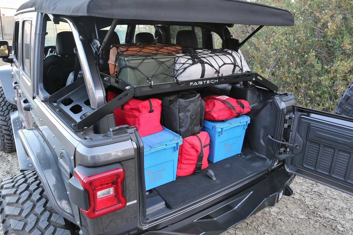 Gepäckkorb für den Kofferraum Jeep Wrangler JL 18- 4-Türer mit Hardtop  Fabtech FTS24211 Interior Cargo