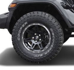 Kompletträder W-TEC Extreme 8,5x17 schwarz-silber mit 285/70 R17 Cooper Discoverer ST Jeep Gladiator JT 20- mit TÜV 13510